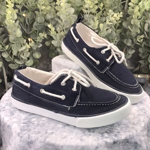 Gymboree Navy Canvas Lace Up Boat Shoe Boys 2M ☀️Gently Pre-Loved Condition☀️